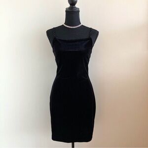 Jessica McClintock Gunne Sax Black Velvet Mini Dress